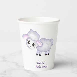 Gobelets En Papier Petit agneau Baby shower mouton positif