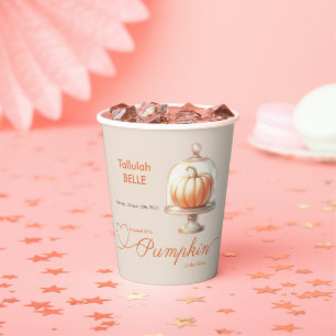Gobelets En Papier Petit Baby shower Citrouille - Automne Chic