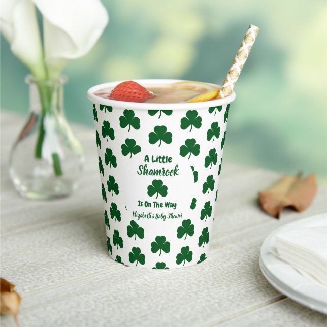 Gobelets En Papier Petit Baby shower de la Saint Patrick Shamrock (Insitu)