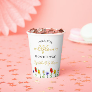 Gobelets En Papier Petit Baby shower Fleur sauvage