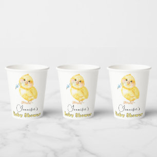 Gobelets En Papier Petit Baby shower floral de poussette