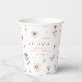 Gobelets En Papier Petit Baby shower Floral Fleur sauvage