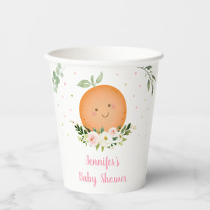 Gobelets En Papier Petit Baby shower Floral rose Cutie