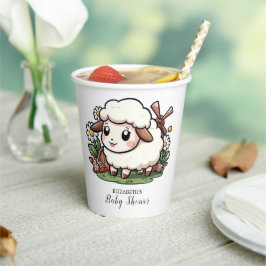 Gobelets En Papier Petit Baby shower ovin enchanté