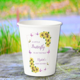 Gobelets En Papier Petit Baby shower papillon