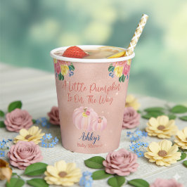 Gobelets En Papier Petit baby shower rose Citrouille tasse en papier