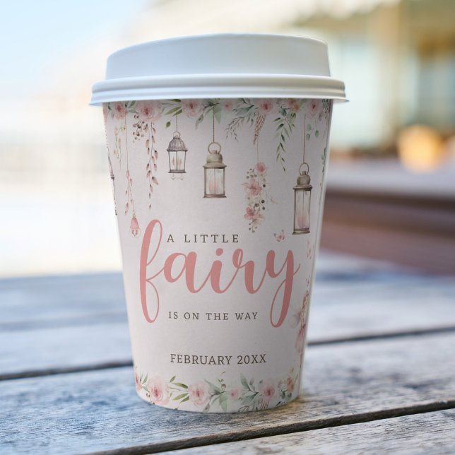 Gobelets En Papier Petit Baby shower rose Enchantée Fée (Créateur téléchargé)