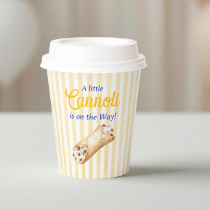 Gobelets En Papier Petit Cannoli Baby Shower Jaune Bleu Italien