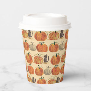Gobelets En Papier Petit Citrouille Automne Automne Chat Baby shower
