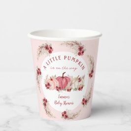 Gobelets En Papier Petit Citrouille Marsala Pink Fall Boho Baby showe