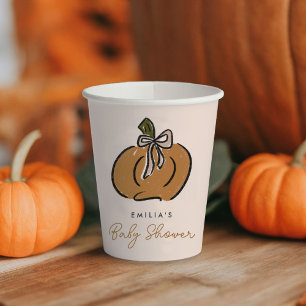 Gobelets En Papier Petit Citrouille Sucré En Chemin Mignonne Baby sho
