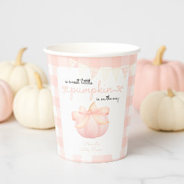 Gobelets En Papier Petit Citrouille sur le Baby shower Way Pink Bow