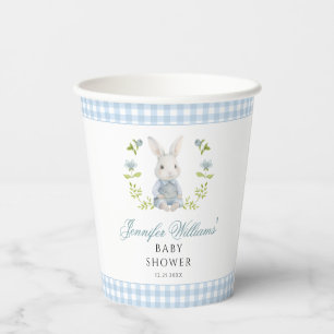 Gobelets En Papier Petit lapin bleu En vichy bébé garçon douche