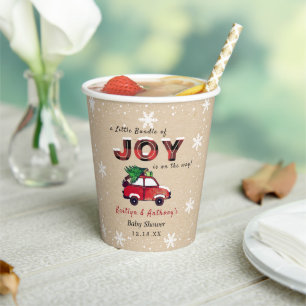 Gobelets En Papier Petit paquet de joie Baby shower de Noël