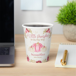 Gobelets En Papier Petite aquarelle rose Citrouille Coupes en papier 