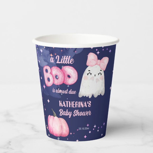 Gobelets En Papier Petite botte Halloween fille baby shower vaisselle (Recto)