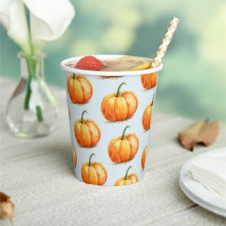Gobelets En Papier Petite Citrouille Garçon Bleu Baby Shower