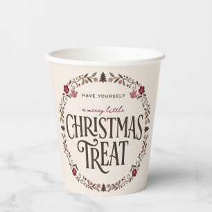 Gobelets En Papier Petite Fête de Noël Joyeuse