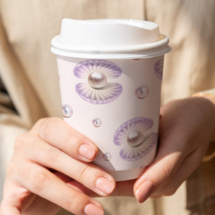 Gobelets En Papier Petite perle Aquarelle pourpre Coquillage bébé Sho