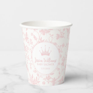 Gobelets En Papier Petite princesse rose petite fille douches tasses