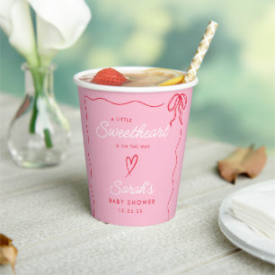 Gobelets En Papier Petite Valentines Sweatheart Baby shower rouge ros