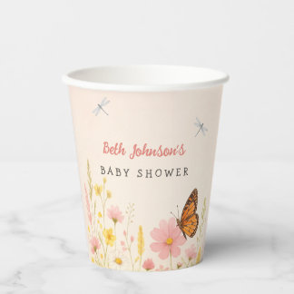 Gobelets En Papier Petits Baby showers Fleurs sauvages