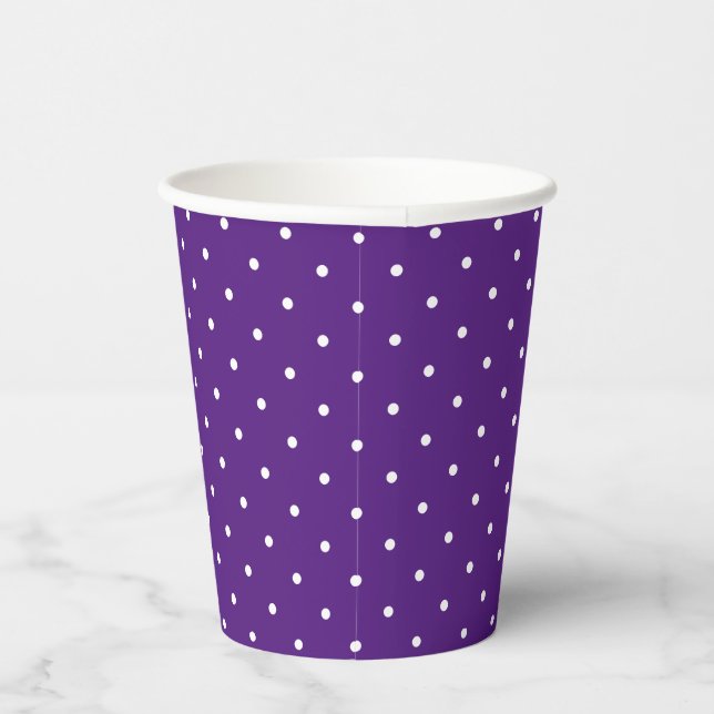 Gobelets En Papier Petits points blancs sur violet (Droite)