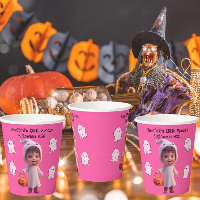 Gobelets En Papier Petits Portes Enfants Coupes de papier Halloween P (Little Spooks Halloween Party Paper Cups)