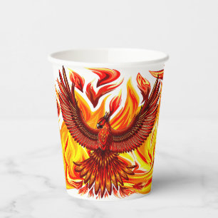Gobelets En Papier Phoenix mythologique immortelle Créature
