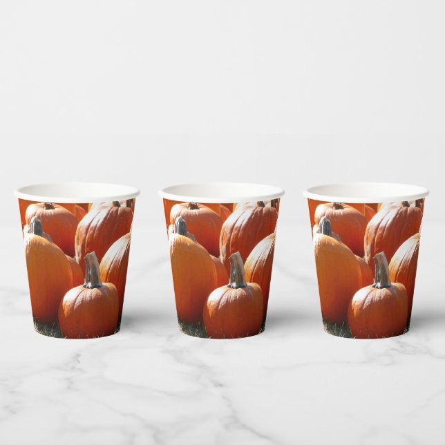Gobelets En Papier Photo citrouille pour automne, Halloween ou Thanks (Multi)