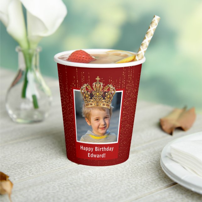 Gobelets En Papier Photo d'enfant personnalisée Joyeux Anniversaire K (Insitu)