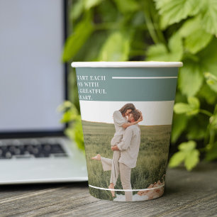 Gobelets En Papier Photo moderne Green Famille Jolie Cadeau