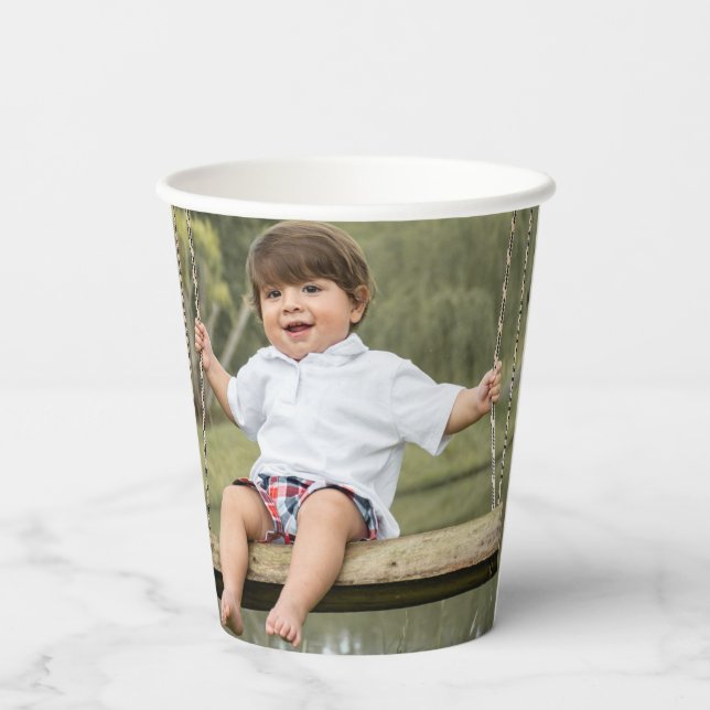 Gobelets En Papier Photo One Happy Camper Boys Anniversaire (Verso)