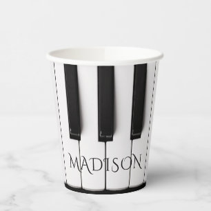 Gobelets En Papier Piano Keys nom personnalisé