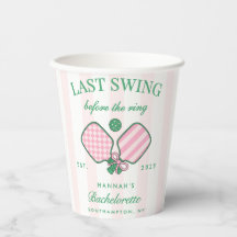 Pickleball Bach Cocktail Green & Pink Stripes