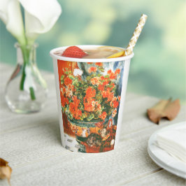 Gobelets En Papier Pierre-Auguste Renoir Geraniums Et Chats