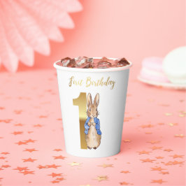 Gobelets En Papier Pierre le lapin Premier anniversaire