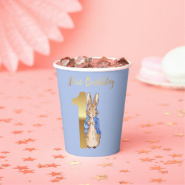 Gobelets En Papier Pierre le lapin Premier anniversaire