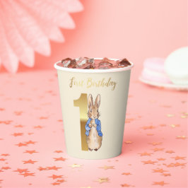 Gobelets En Papier Pierre le lapin Premier anniversaire