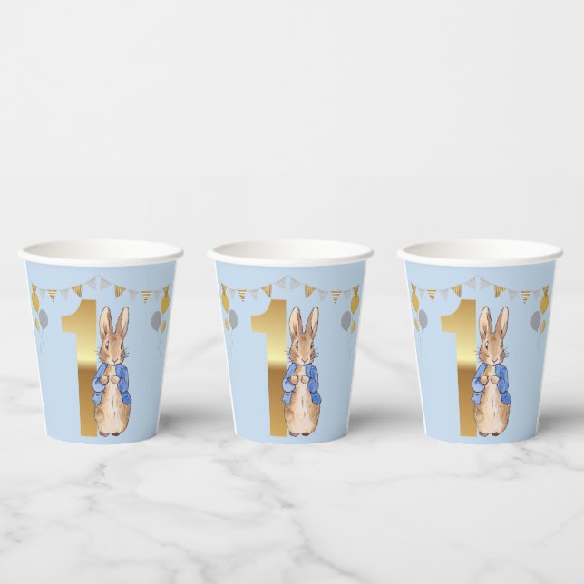 Gobelets En Papier Pierre le lapin Premier anniversaire (Multi)