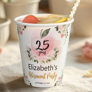 Gobelets En Papier Ping Gold Apple Teacher Tasse de papier de la part