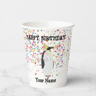 Gobelets En Papier Pingouin - Animaux à la fête d'anniversaire