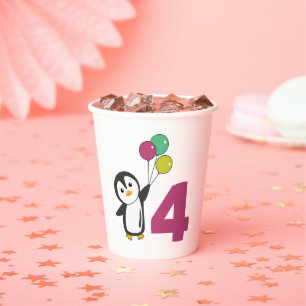 Gobelets En Papier Pingouin Ballons d'anniversaire pour enfants Papie