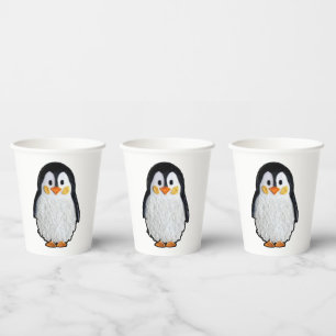 Gobelets En Papier Pingouin brodé - Croix animal par Calli