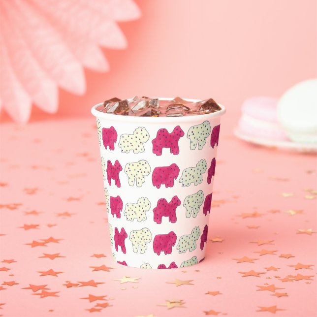 Gobelets En Papier Pink Animal Crackers Cookies Circus Anniversaire (Insitu)