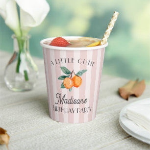Gobelets En Papier Pink Little Cutie Citrus Anniversaire