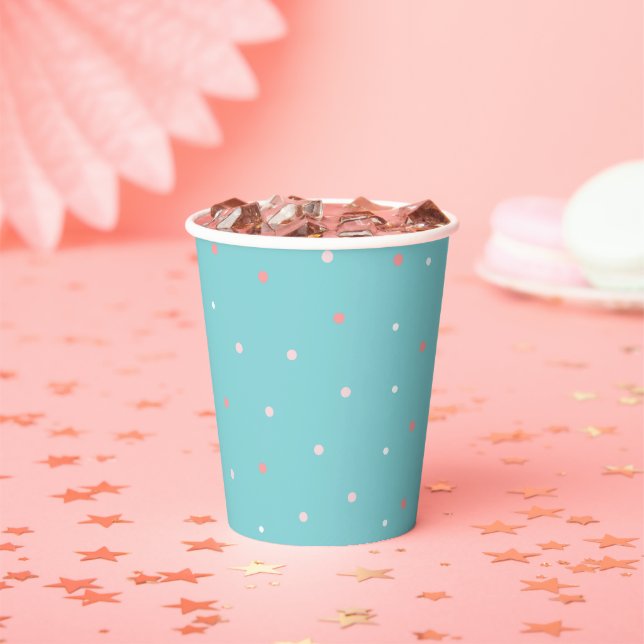 Gobelets En Papier Pink on Blue Pois fête d'anniversaire (Insitu)