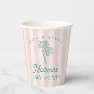 Gobelets En Papier Pink Palm Spring Pastel Beach Baby shower