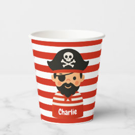 Gobelets En Papier Pirate tasse avec nom marin rayé