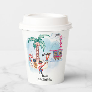 Gobelets En Papier Pirates Treast Hunt Map Enfants Garçon Anniversair
